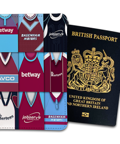 West Ham Classic Kit Montage Passport Holder Retro Shirt Montage