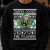 Santa Loves The Pilgrims Plymouth Black Christmas Jumper