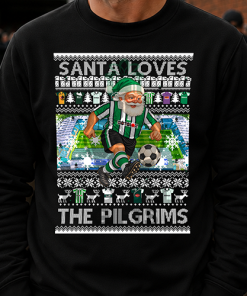 Santa Loves The Pilgrims Plymouth Black Christmas Jumper