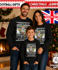 Santa Is A Valiant Port Vale Black Christmas Jumper - Image 4