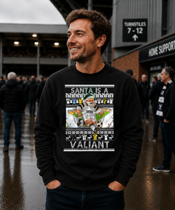 Santa Is A Valiant Port Vale Black Christmas Jumper - Image 3