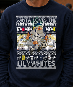Santa Loves The Lilywhites Preston Navy Christmas Jumper