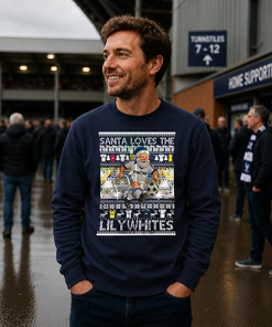 Santa Loves The Lilywhites Preston Navy Christmas Jumper - Image 3