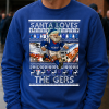 Santa Loves The Gers Rangers Blue Christmas Jumper