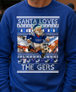 Santa Loves The Gers Rangers Blue Christmas Jumper