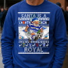 Santa Is A Royal Reading Blue Christmas Jumper