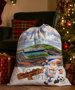 Leeds Utd Santa Stop Here Christmas Santa Sack