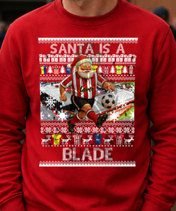 Santa Is A Blade Sheff Utd Red Christmas Jumper