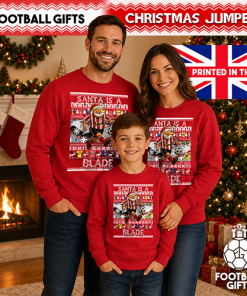 Santa Is A Blade Sheff Utd Red Christmas Jumper - Image 4