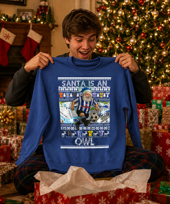 Santa Is An Owl Sheff Wednesday Blue Christmas Jumper - Image 2