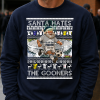 Santa Hates The Gooners Spurs Navy Christmas Jumper