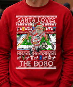 Santa Loves The Boro Stevenage Red Christmas Jumper