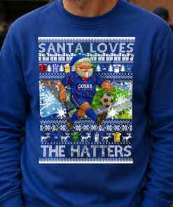 Santa Loves The Hatters Stockport County Blue Christmas Jumper