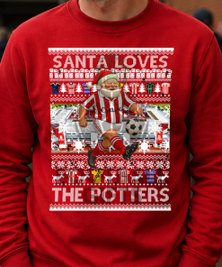 Santa Loves The Potters Stoke City Red Christmas Jumper