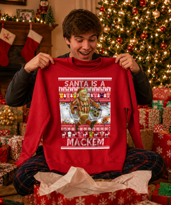Santa Is A Mackem Sunderland Red Christmas Jumper - Image 2