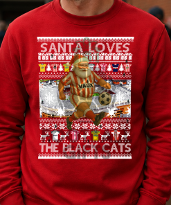 Santa Loves The Black Cats Sunderland Red Christmas Jumper