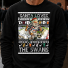 Santa Loves The Swans Swansea City Black Christmas Jumper