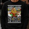 Santa Loves The Hornets Watford Black Christmas Jumper