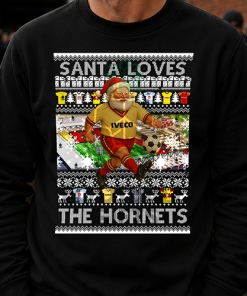 Santa Loves The Hornets Watford Black Christmas Jumper