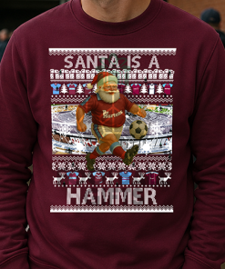 Santa Is A Hammer West Ham Burgundy Christmas Jumper