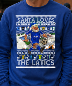 Santa Loves The Latics Wigan Athletic Blue Christmas Jumper