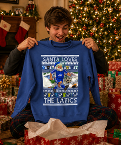 Santa Loves The Latics Wigan Athletic Blue Christmas Jumper - Image 2