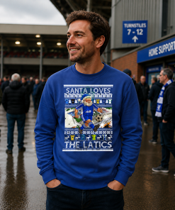 Santa Loves The Latics Wigan Athletic Blue Christmas Jumper - Image 3