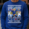 Santa Loves The Dons Wimbledon Blue Christmas Jumper