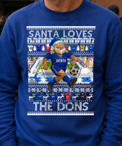 Santa Loves The Dons Wimbledon Blue Christmas Jumper
