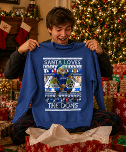 Santa Loves The Dons Wimbledon Blue Christmas Jumper - Image 2