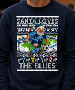 Santa Loves The Blues Wycombe Navy Christmas Jumper