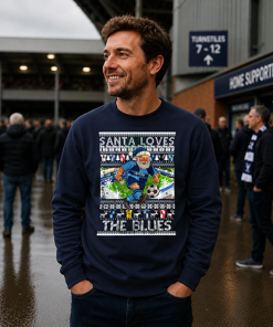 Santa Loves The Blues Wycombe Navy Christmas Jumper - Image 3