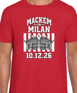 Mackem In Milan 10.12.26 Red T-Shirt Sunderland Design 2