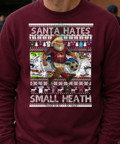 Santa Hates Small Heath Burgundy Villa Christmas Jumper