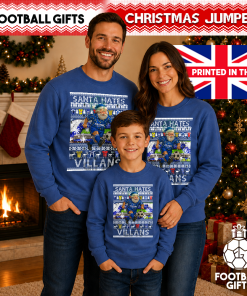 Santa Hates Villans Blue Birmingham City Christmas Jumper - Image 3