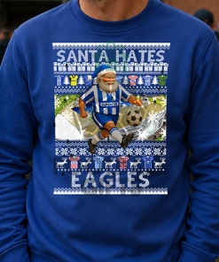 Santa Hates Eagles Blue Brighton Christmas Jumper