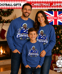 The FG Christmas Jumper Collection Caiced Ho Ho Ho Blue Chelsea Christmas Jumper - Image 3