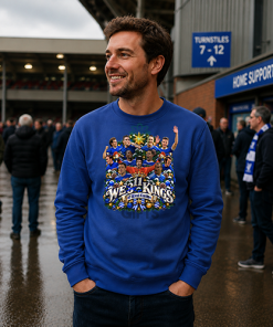 We 11 Kings Of West London Chelsea Blue Christmas Jumper - Image 2