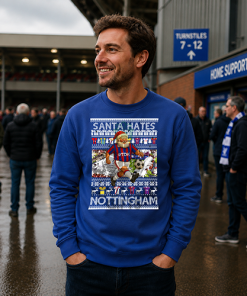 Santa Hates Nottingham Blue Crystal Palace Christmas Jumper - Image 2