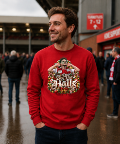 The FG Christmas Jumper Collection Dec The Halls Red Arsenal Christmas Jumper - Image 2
