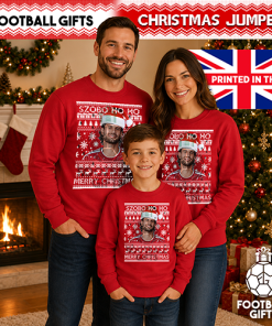 Szobo Ho Ho Merry Christmas Red Christmas Jumper Dominik Szoboszlai Liverpool Jumper - Image 3