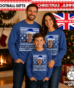 Emi Martinez Merry Christmas Blue Christmas Jumper Emi Martinez Chelsea Jumper - Image 3