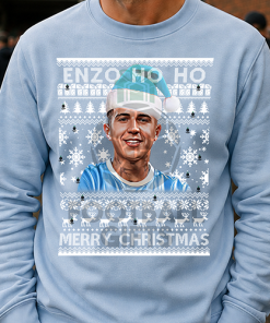 Enzo Ho Ho Sky Blue Christmas Jumper Enzo Fernandez Man City Jumper