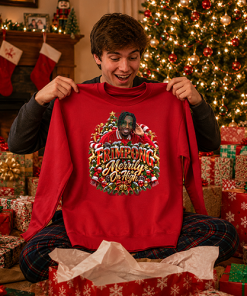 The FG Christmas Jumper Collection Frimpong Merrily On High Red Liverpool Christmas Jumper - Image 4