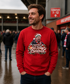 The FG Christmas Jumper Collection Have An Oli Jolly Christmas Red Forest Christmas Jumper - Image 2