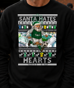 Santa Hates Hearts Black Hibernian Christmas Jumper