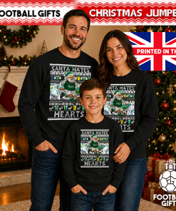 Santa Hates Hearts Black Hibernian Christmas Jumper - Image 3