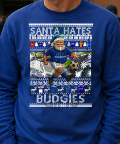 Santa Hates Budgies Blue Ipswich Town Christmas Jumper