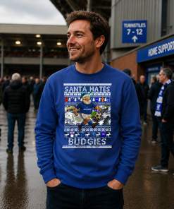 Santa Hates Budgies Blue Ipswich Town Christmas Jumper - Image 2
