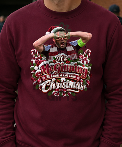 The FG Christmas Jumper Collection It's McGinning To Look Like Christmas Burgundy Villa Christmas Jumper